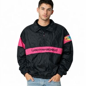 Vintage 80s-90s Lightning Bolt Windbreaker Jacket Mens Medium